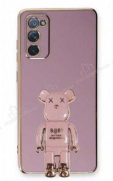 Eiroo Samsung Galaxy S20 FE Baby Bear Standl Mor Silikon Klf