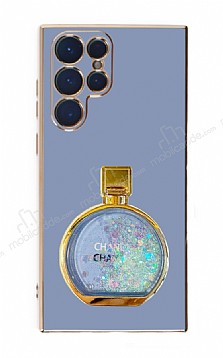 Eiroo Samsung Galaxy S22 Ultra 5G Parfm iesi Standl Mavi Silikon Klf