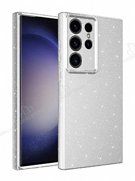 Eiroo Samsung Galaxy S23 Ultra Simli Silver Silikon Klf