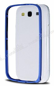 Eiroo Samsung Galaxy S3 / S3 Neo Metal Bumper ereve Mavi Klf