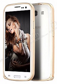 Eiroo Samsung Galaxy S3 / S3 Neo Metal Bumper ereve Gold Klf