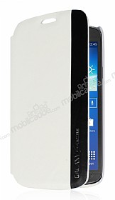 Eiroo Samsung Galaxy S4 Active Czdanl nce Yan Kapakl Beyaz Deri Klf