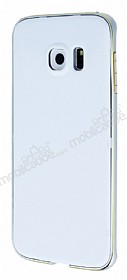 Eiroo Samsung Galaxy S6 Edge Plus Metal Kenarl Beyaz Klf