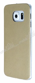 Samsung Galaxy S6 Edge Ultra nce Deri Gold Silikon Klf