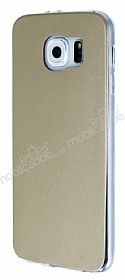 Samsung Galaxy S6 Ultra nce Deri Gold Silikon Klf