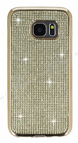 Eiroo Samsung Galaxy S7 Tal Gold Silikon Klf