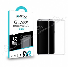 Eiroo Samsung Galaxy S8 Tempered Glass Beyaz Curve Cam Ekran Koruyucu