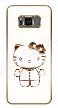 Eiroo Samsung Galaxy S8 Kitty Standl Kamera Korumal Beyaz Silikon Klf