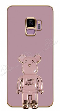 Eiroo Samsung Galaxy S9 Baby Bear Standl Mor Silikon Klf
