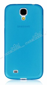 Samsung i9500 Galaxy S4 Ultra nce effaf Mavi Silikon Klf