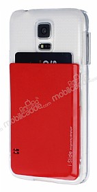Eiroo Samsung i9600 Galaxy S5 Kartlkl Krmz Rubber Klf
