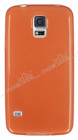 Samsung i9600 Galaxy S5 Ultra nce effaf Turuncu Silikon Klf