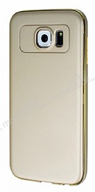 Eiroo Samsung i9800 Galaxy S6 Metal Kenarl Gold Rubber Klf