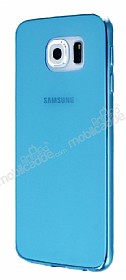 Samsung i9800 Galaxy S6 Ultra nce effaf Mavi Silikon Klf