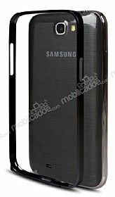 Eiroo Samsung N7100 Note 2 Siyah Metal Bumper ereve Klf