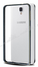 Eiroo Samsung N7505 Galaxy Note 3 Neo Gold izgili Round Metal Bumper ereve Fme Klf