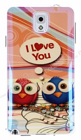 Eiroo Samsung N9000 Galaxy Note 3 Parlak Owl Love Silikon Klf