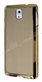 Eiroo Samsung N9000 Galaxy Note 3 Gold Metalik Kenarl Gold Rubber Klf