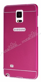 Eiroo Samsung N9100 Galaxy Note 4 ift Katmanl Metal Pembe Klf