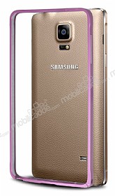 Eiroo Samsung N9100 Galaxy Note 4 Metal Bumper ereve Pembe Klf