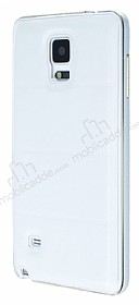 Eiroo Samsung N9100 Galaxy Note 4 Metal Kenarl Bubble Beyaz Deri Klf