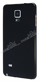 Eiroo Samsung N9100 Galaxy Note 4 Metal Kenarl Siyah Rubber Klf