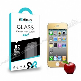 Eiroo iPhone 4 / 4S Tempered Glass Ayna Gold Cam Ekran Koruyucu