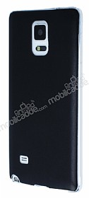 Samsung N9100 Galaxy Note 4 Ultra nce Deri Siyah Silikon Klf