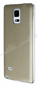 Samsung N9100 Galaxy Note 4 Ultra nce Deri Gold Silikon Klf