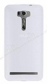 Asus Zenfone 2 Laser 6 in Deri Desenli Ultra nce Beyaz Silikon Klf
