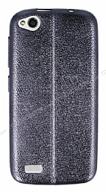 Fit General Mobile Discovery Ultra nce Metalik Siyah Silikon Klf