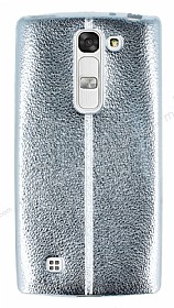 Fit LG G4c Ultra nce Metalik Silver Silikon Klf