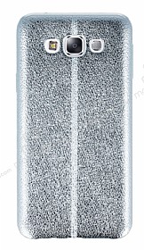Fit Samsung Galaxy E7 Ultra nce Metalik Silver Silikon Klf