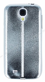 Fit Samsung Galaxy i9500 S4 Ultra nce Metalik Silver Silikon Klf