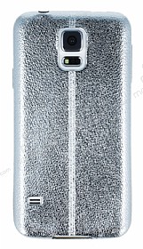 Fit Samsung Galaxy i9600 S5 Ultra nce Metalik Silver Silikon Klf