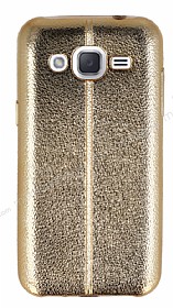 Fit Samsung Galaxy J2 Ultra nce Metalik Gold Silikon Klf