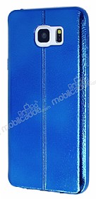 Fit Samsung Galaxy Note 5 Ultra nce Metalik Lacivert Silikon Klf