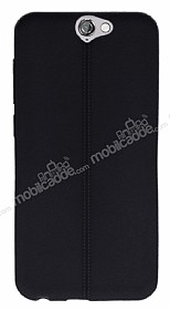 HTC One A9 Deri Desenli Ultra nce Siyah Silikon Klf