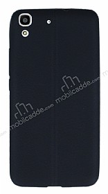 Huawei Y6 Deri Desenli Ultra nce Siyah Silikon Klf