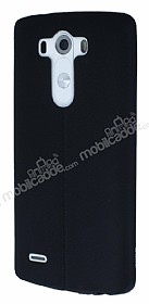 LG G3 Deri Desenli Ultra nce Siyah Silikon Klf