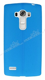 LG G4 Beat Deri Desenli Ultra nce Mavi Silikon Klf