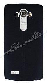 LG G4 Deri Desenli Ultra nce Siyah Silikon Klf