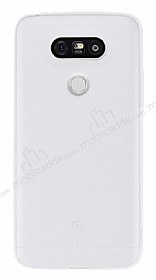 LG G5 Deri Desenli Ultra nce effaf Silikon Klf