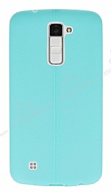LG K10 Deri Desenli Ultra nce Yeil Silikon Klf