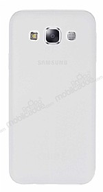 Samsung Galaxy E5 Deri Desenli Ultra nce effaf Silikon Klf