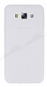 Samsung Galaxy E7 Deri Desenli Ultra nce effaf Silikon Klf