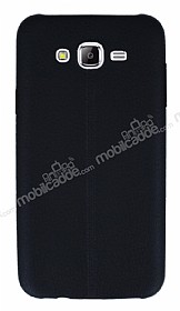 Samsung Galaxy J7 / Galaxy J7 Core Deri Desenli Ultra nce Siyah Silikon Klf