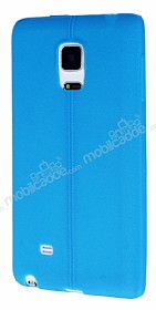 Samsung Galaxy Note Edge Deri Desenli Ultra nce Mavi Silikon Klf