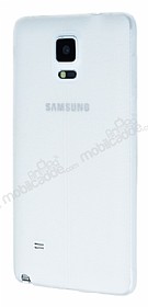 Samsung N9100 Galaxy Note 4 Deri Desenli Ultra nce effaf Beyaz Silikon Klf
