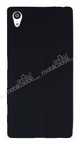 Sony Xperia Z5 Deri Desenli Ultra nce Siyah Silikon Klf